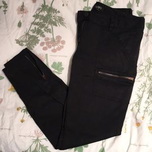 Black LOFT Cargo Pant w/ Zipper Detail 2